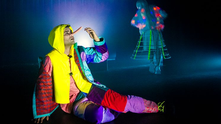 Fabian Svegaard Tapia spelar rolla som Pinocchio som ein villstyrig ungdom i ein mørk og rå versjon. Foto: Espen Tollefsen.