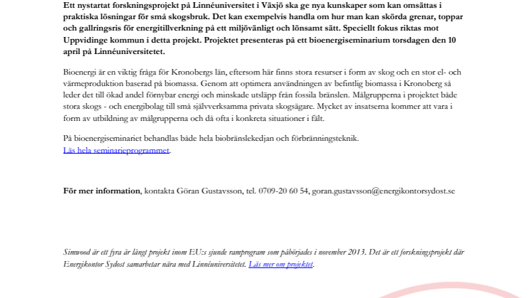 Forskning ska ge hållbart skogsbränsleuttag