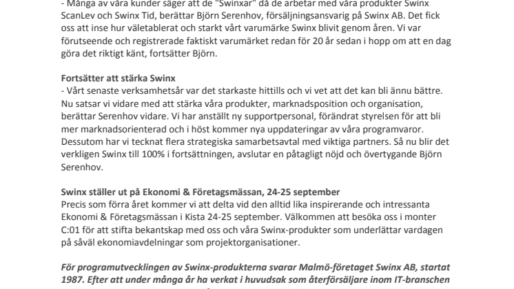 SWINX till 100%..!