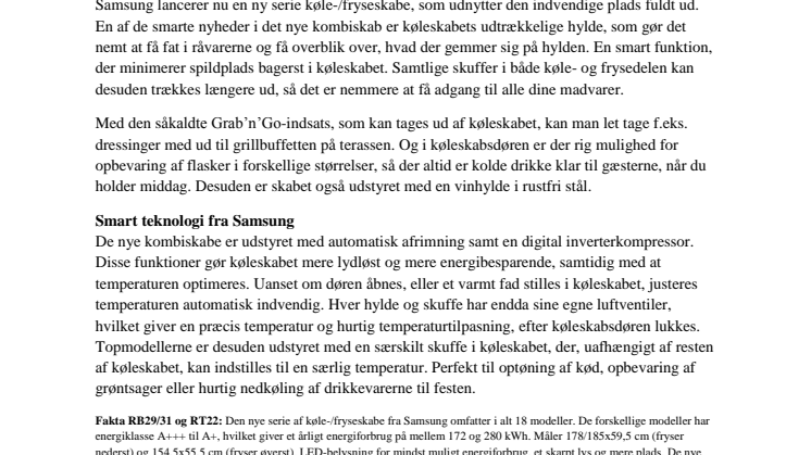 Fokus på pladsudnyttelse: Smart indretning i nyt køle-/fryseskab