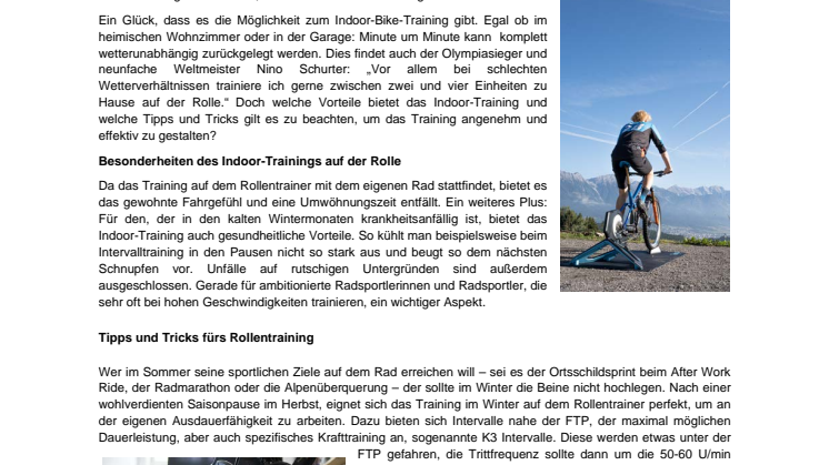 Tipps und Tricks für das Indoor-Bike-Training