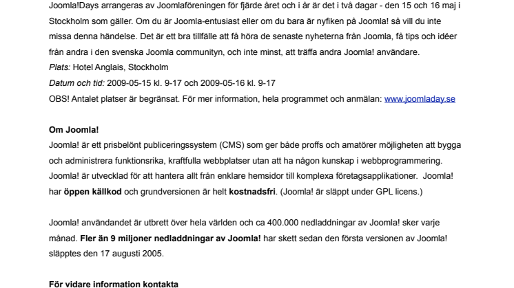 Rösta fram bästa Joomlasajt och bästa Joomlait - röstningen avslutas den 12 maj 