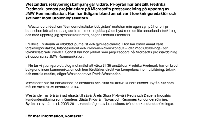 Westander värvar från JMW