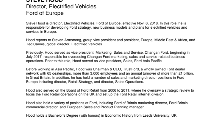 Ford udpeger chef for elbilsproduktion i Europa