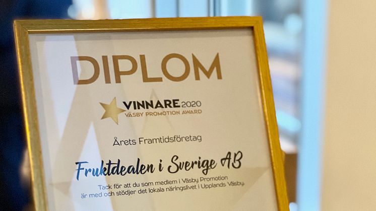 ​Fruktdealen vinnare av Väsby Promotion Award 2020