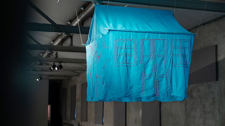 Installation view/Installationsbild The Long Way Home, Yasmin Jahan Nupur Delta & Sediment Färgfabriken 2019