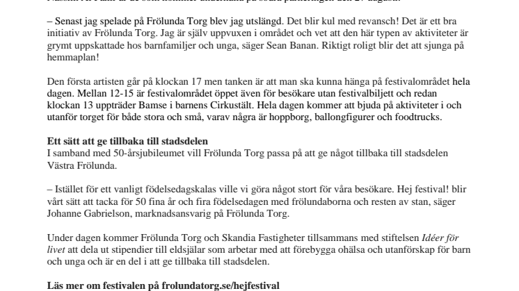 Festivalsommar med final på Frölunda Torg