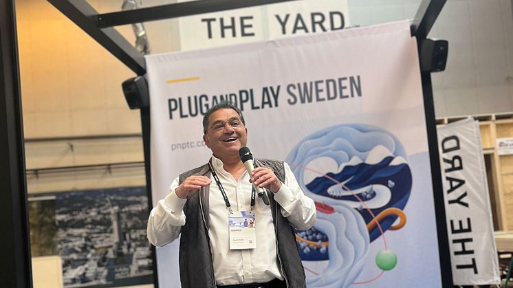 Saeed Amidi, grundare och vd för Plug and Play Tech Center på plats på The Yard för lanseringen av en ny innovationsplattform i Göteborg tillsammans med Volvo Cars.