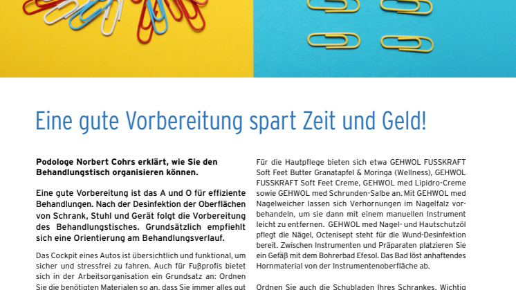 Eine gute Vorbereitung spart Zeit und Geld!