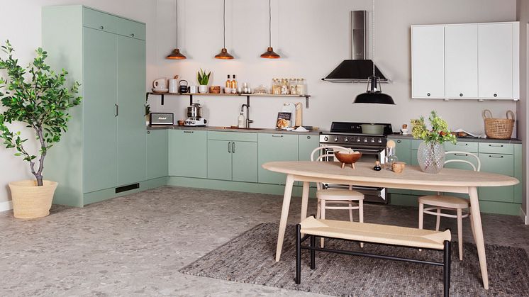Det svanemerkede kjøkkenet Epoq Trend oppfyller ambisiøse krav til materialer, produksjonsprosess og kvalitet, og er nå sertifisert med det offisielle miljømerket i hele Norden. (Foto: Epoq)