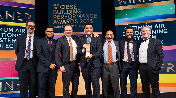 L-R: Marcus Brigstocke, Muhammad Ahmad, Luke Pulford, Muhammad Wakil Shahzad, Arif Shahab, Muhammad Mehroz, Simon Parker.