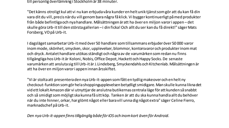 Nya Urb-it-appen ger dig tillgång till tusentals varor på 38 min