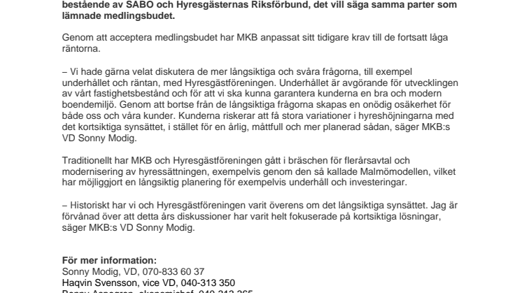 Hyrestvist avgörs av hyresmarknadskommittén