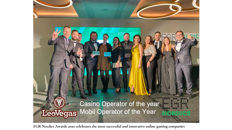 LeoVegas appointed Casino Operator of the Year and Mobile Operator of the Year at EGR Nordic Awards
