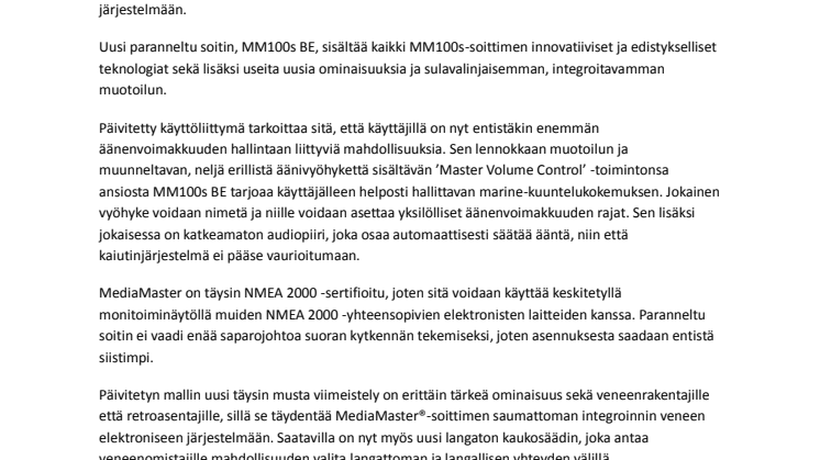 JL Audio Marine Europe: JL Audio päivitti marine-soittimensa sulavammin integroitavaksi