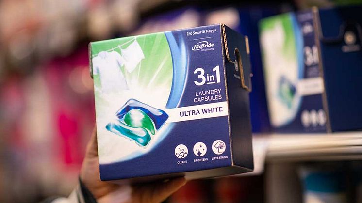 Smurfit Kappa utvecklar sin första pappersbaserade förpackning med barnlås för tvättmedelskapslar