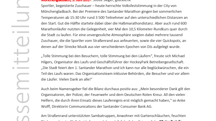 1. Santander Marathon ein voller Erfolg