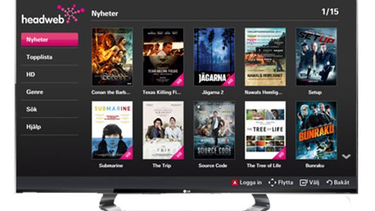 Tusentals filmer hos Headweb när ny app för LG Smart TV lanseras