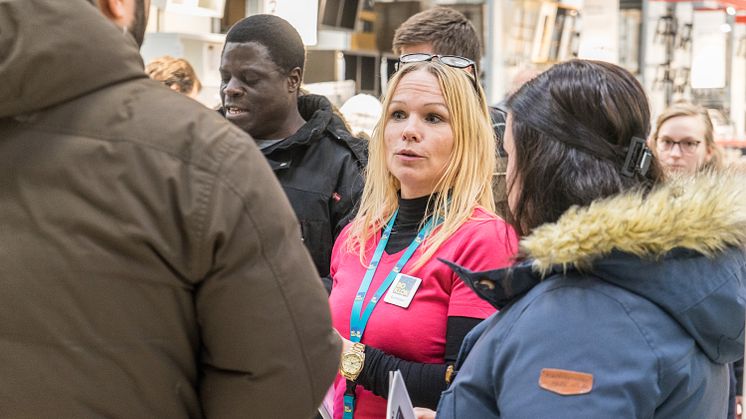 Kundansvarig säljare Åsa Eriksson på säljstarten av BoKlok Klyvaren