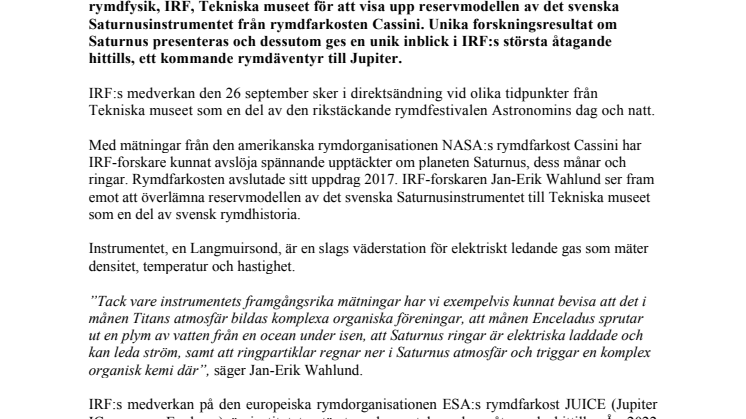 PRESSINBJUDAN_ Svenskt Saturnusinstrument på Tekniska museet och senaste nytt om Sveriges kommande Jupiteruppdrag  .pdf
