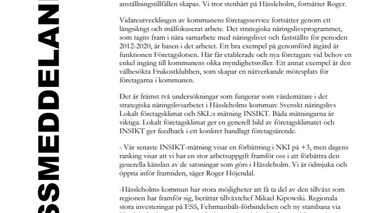 Lokalt Företagsklimat - Resultat & ranking 
