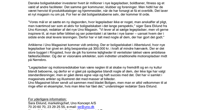 Legepladser får eget magasin