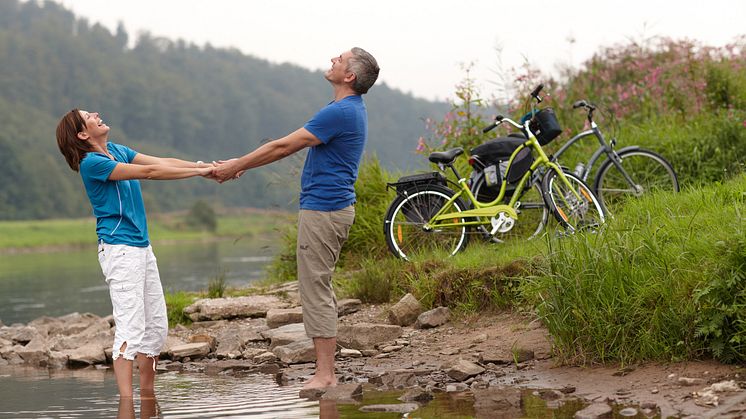 Radfahrspaß am beliebten Weser-Radweg