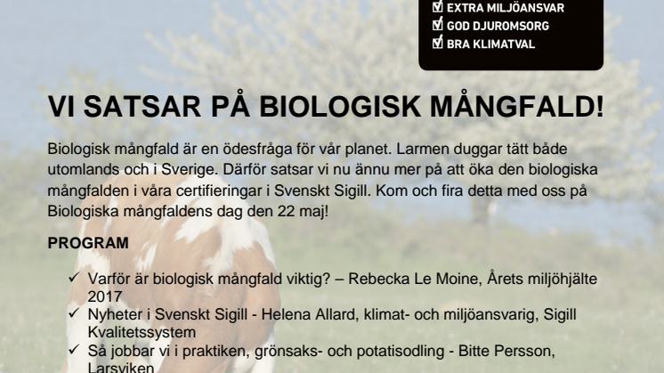Inbjudan frukost Biologisk mångfald 22 maj
