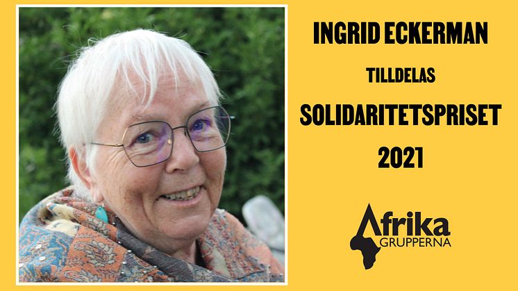 Afrikagruppernas Solidaritetspris till Ingrid Eckerman 