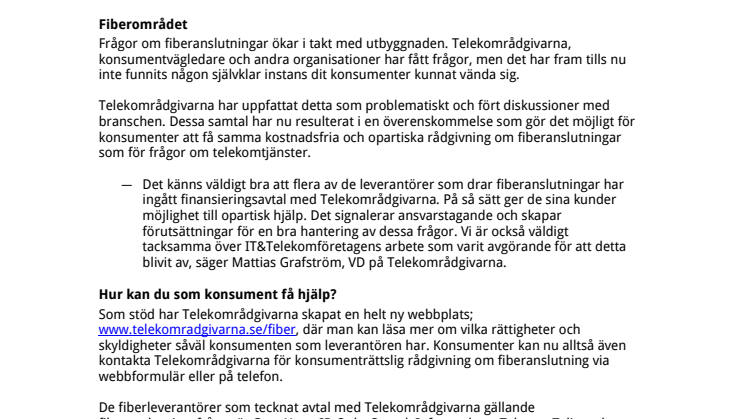 ​Ny opartisk rådgivning om fiberanslutningar