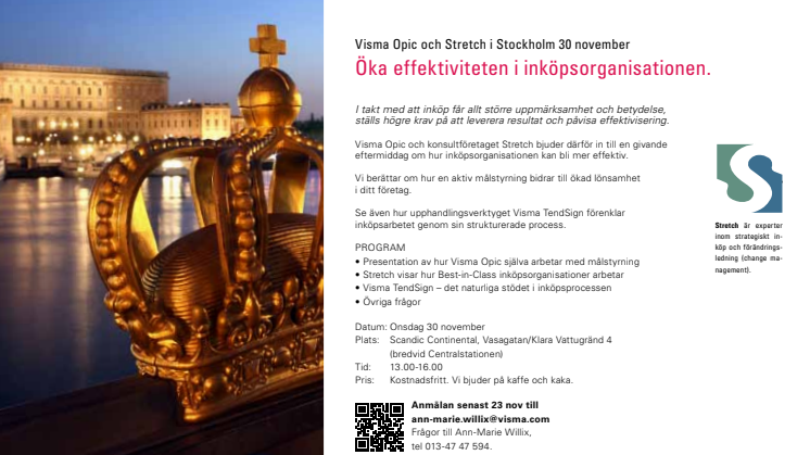 Öka effektiviteten i inköpsorganisationen ‒ kostnadsfritt seminarium i Stockholm