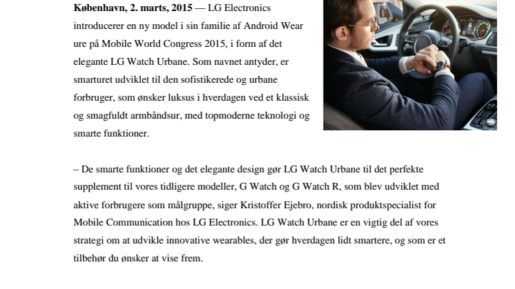​ELEGANTE LG WATCH URBANE TAGER SMARTWATCHES TIL DET NÆSTE NIVEAU 