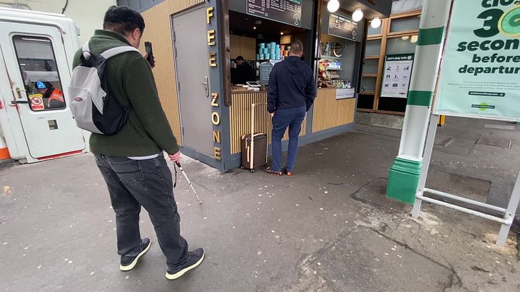 Best B-roll Pierre Shlimon of Sutton Vision trialling the Aira app at Sutton station 3