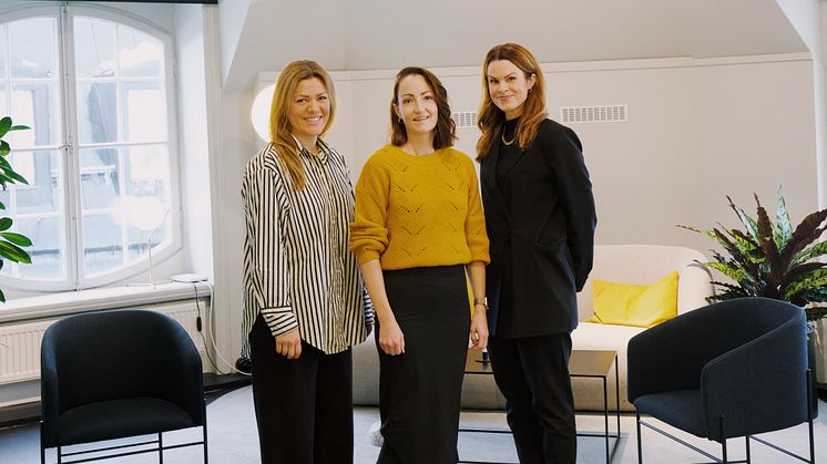 Annelie Söderberg, marknads- och kommunikationschef på KungSängen tillsammans med Diana Lidén, COO och strateg på Bizkit Havas och Jenny Leeb, VD för Bizkit Havas.