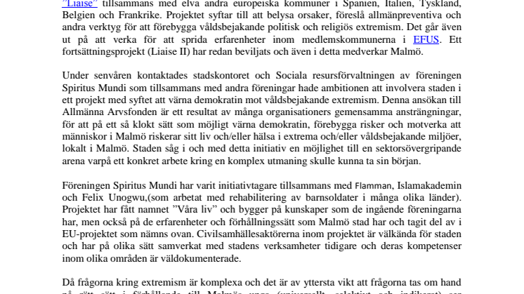 Projektplan för Våra liv