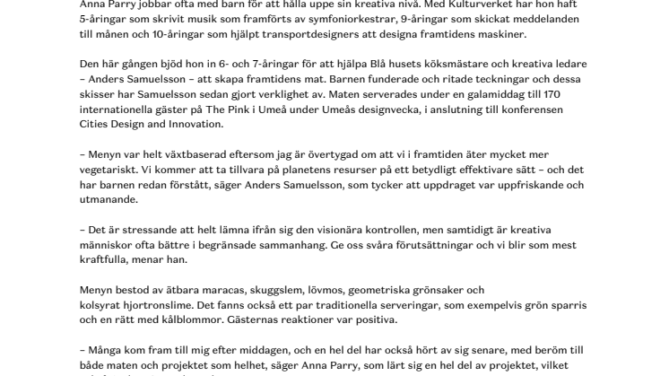 Ätbara maracas när barn  var med och formade framtidens mat