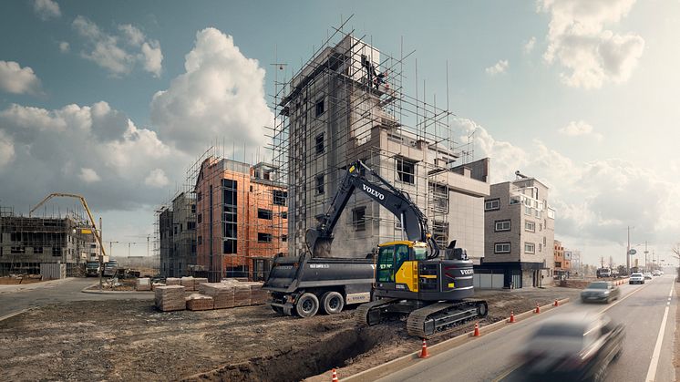 Volvo ECR235E på arbetsplats