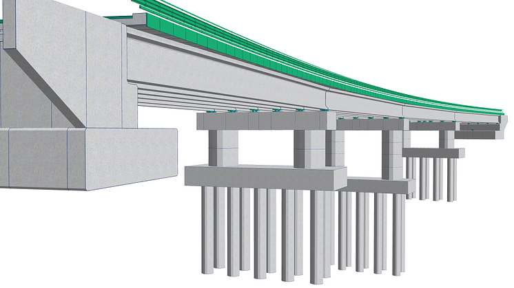 Mit der neuen Version Allplan Bridge 2022 wird ein zusätzlicher spezialisierter Modellierungsansatz eingeführt, der es Ingenieuren ermöglicht, einfach und schnell exakte Geometrien für Fertigteilbrücken zu erstellen. Copyright: ALLPLAN