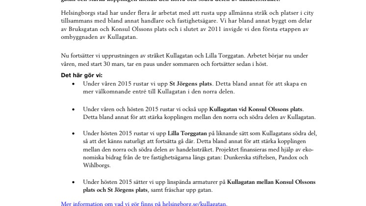 ​Vi rustar upp delar av Kullagatan och Lilla Torggatan