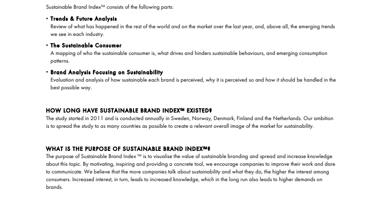 Q&A 2018 Sustainable Brand Index