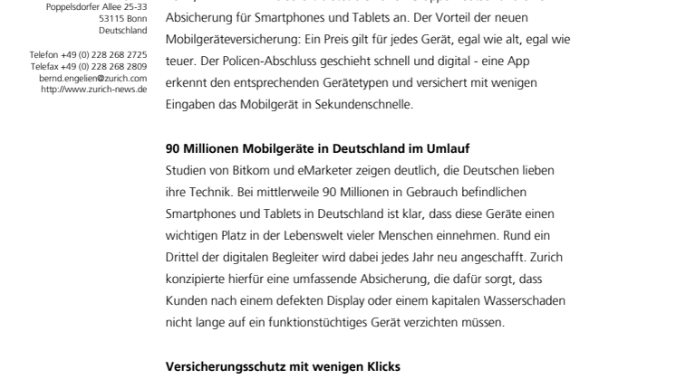 Digitaler Schutz: Zurich versichert Tablets und Smartphones 
