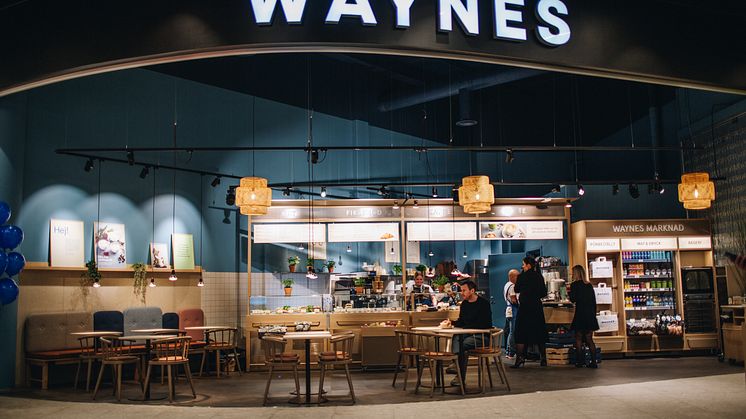 Waynes nya kafé i Torp Köpcentrum