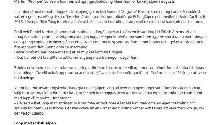 De springer för barn i katastrofer