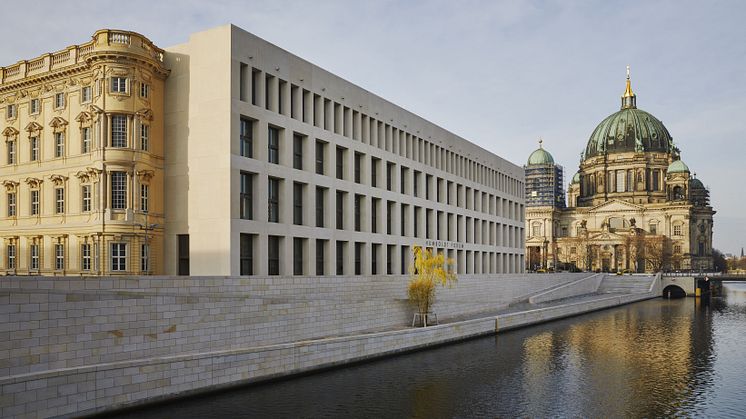 Berlin: Sydøstfacaden på Humboldt Forum på Berliner Schloss © Stiftung Humboldt Forum im Berliner Schloss / Christoph Musiol