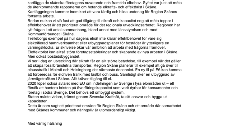 Svar på Skrivelse från Trelleborg