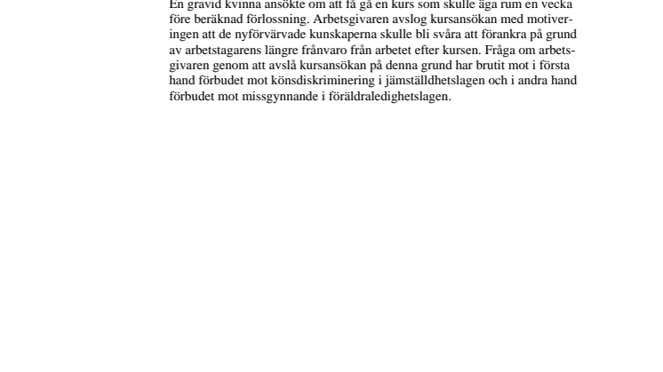 Gravid kvinna nekades gå kurs