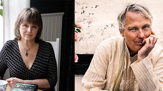 Två författarbesök, i en kyrka och ett café