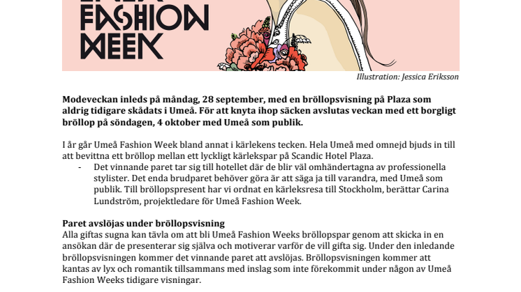Umeå Fashion Week bjuder in till bröllop - live!
