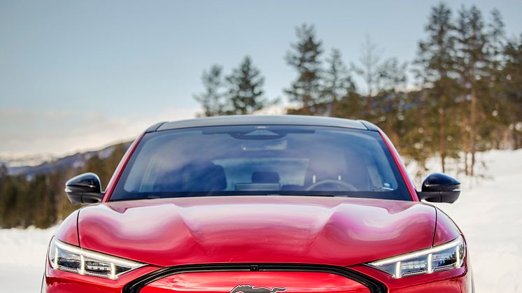 Ford Mustang Mach-E, vinterbilder, Norge, 2021