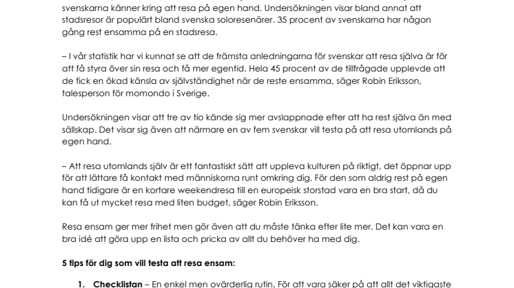 Så reser du bäst på egen hand